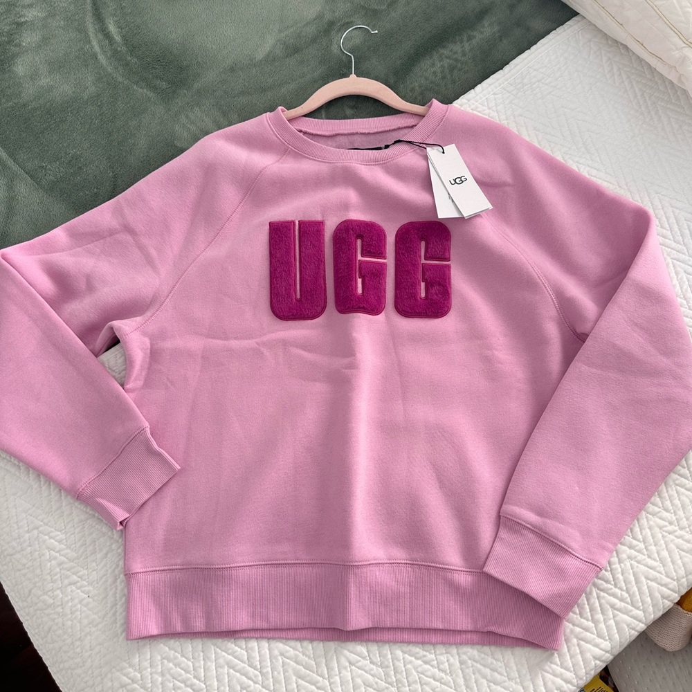 Pink UGG Madeline Fuzzy Logo Crewneck Sweater